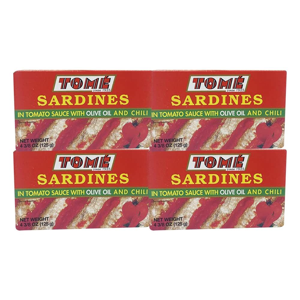 4 Packs Tome Sardines (In Tomato Sauce w/ Olive Oil &amp; Chili) 125g Ea