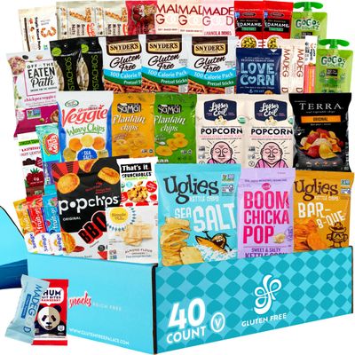 Gluten Free Palace Snacks Gift Basket [40 Count] | Gluten Free Snack Box for Adults | Dairy Free - Healthy Vegan Snacks