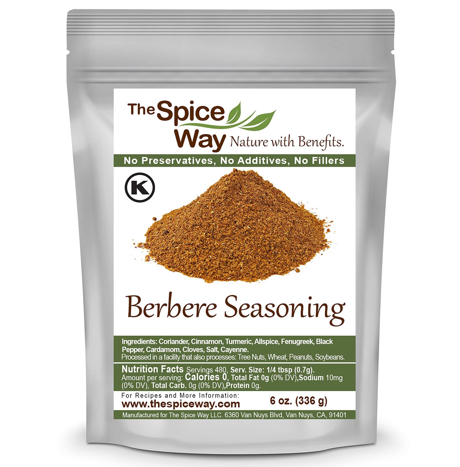 The Spice Way Ethiopian Berbere - Mildly Hot Ethiopian Traditional Spice Blend. No Additives, No Preservatives, No Fillers, just spices we grow in our farm Resealable Bag 6 oz