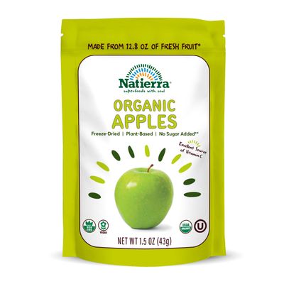 NATIERRA Nature&#39;s All Foods Organic Freeze-Dried Apples | Non-GMO &amp; Vegan | 1.5 Ounce