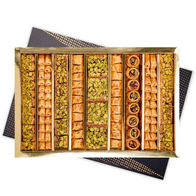 Anabtawi Middle Eastern Sweets - 80-Piece Assorted Baklava, Pistachio and Almond Pastry - Traditional Arabic Baklava Gift Box - No Preservatives, No Additives - Gourmet Baklava Pastry Boxes - 800g