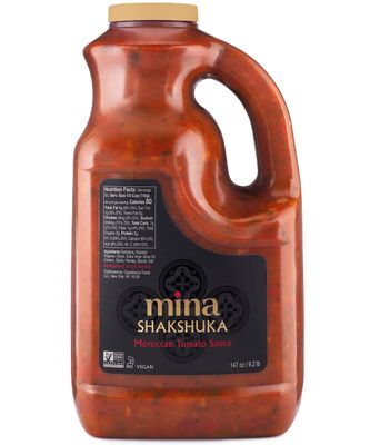 Mina Shakshuka Sauce, Moroccan Tomato Sauce, 147 Oz Sugar Free Sauce, Keto Friendly, Perfect to Use as Pasta Sauce and Simmer Sauce, Delicious with Eggs, Pizza, Sandwiches, and More (9.2 lbs)