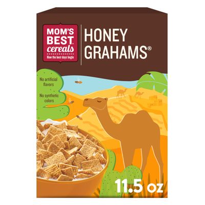 Mom&#39;s Best Honey Grahams Breakfast Cereal, Honey Graham Cereal Made with Real Honey, No High-Fructose Corn Syrup, No Artificial Flavors or Preservatives, Kosher Dairy, 11.5 OZ Box (Pack of 8)