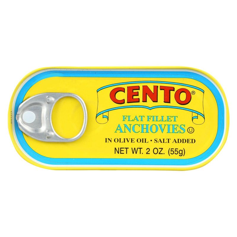 Cento - Flat Fillets of Anchovies in Olive Oil, (3)- 2 oz. Tins