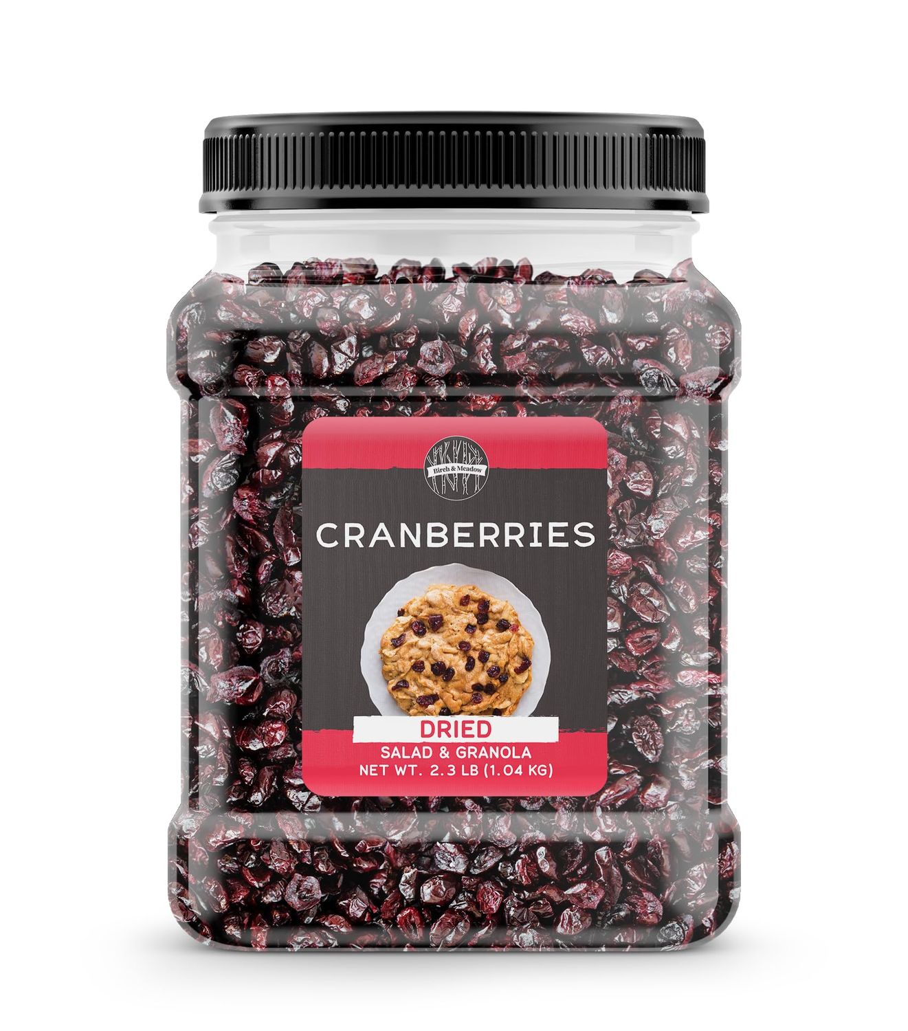 Birch &amp; Meadow Dried Cranberries, 2.3 lb, Sweetened, Salad &amp; Granola