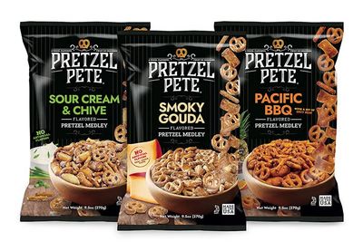 Pretzel Pete Variety Pack Seasoned Pretzel Medley, Sour Cream Chive, Smoky Gouda, Pacific BBQ, Nut-Free and Sesame-Free Snack, Small Batch, Bold Flavor (9.5oz, Pack of 3)