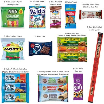 Foxy Fane 60-Count Holiday Gift Box - Assortment of 60 Healthy Snacks & Treats - Perfect Variety Pack for Thanksgiving, Christmas & New Years - Great for Family, Friends, or Office Gifting