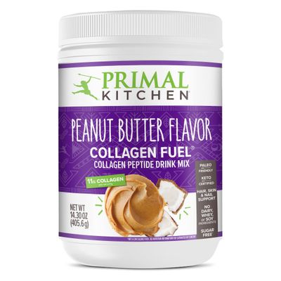 Primal Kitchen Peanut Butter Flavor Collagen Fuel Drink Mix, Collagen Peptides, No Dairy, 14.3 Ounces