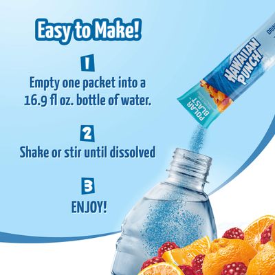 Hawaiian Punch Powder Drink Mix - Sugar Free &amp; Delicious, Excellent source of Vitamin C (Polar Blast, 96 Sticks)