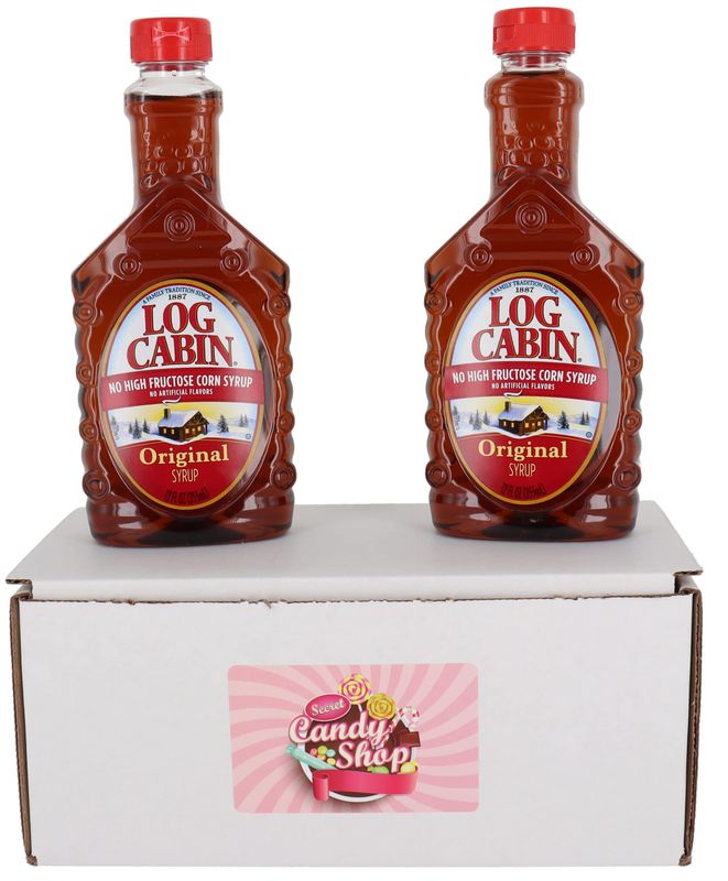 SECRET CANDY SHOP Log Cabin Original Syrup for Pancakes and Waffles, 12 oz. (Pack of 2)