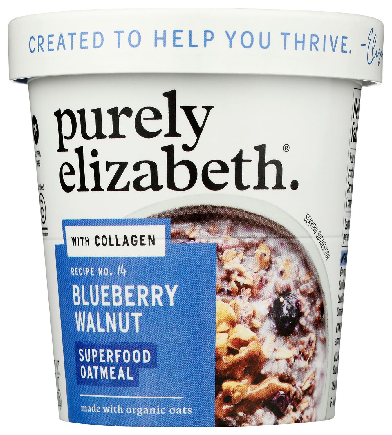 purely elizabeth Oats Blueberry Walnut Collagen Protein, blueberry walnut, 2 Ounce