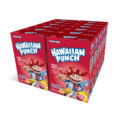 Hawaiian Punch Powder Drink Mix - Sugar Free &amp; Delicious, Excellent source of Vitamin C (Fruit Juicy Red, 96 Sticks)