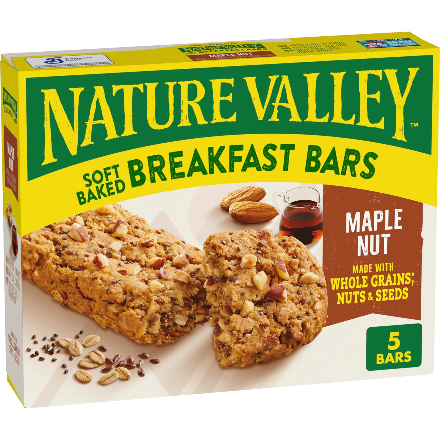 Nature Valley Soft Baked Breakfast Bars, Maple Nut, Morning Snacks, 5 Count, 8.85 oz