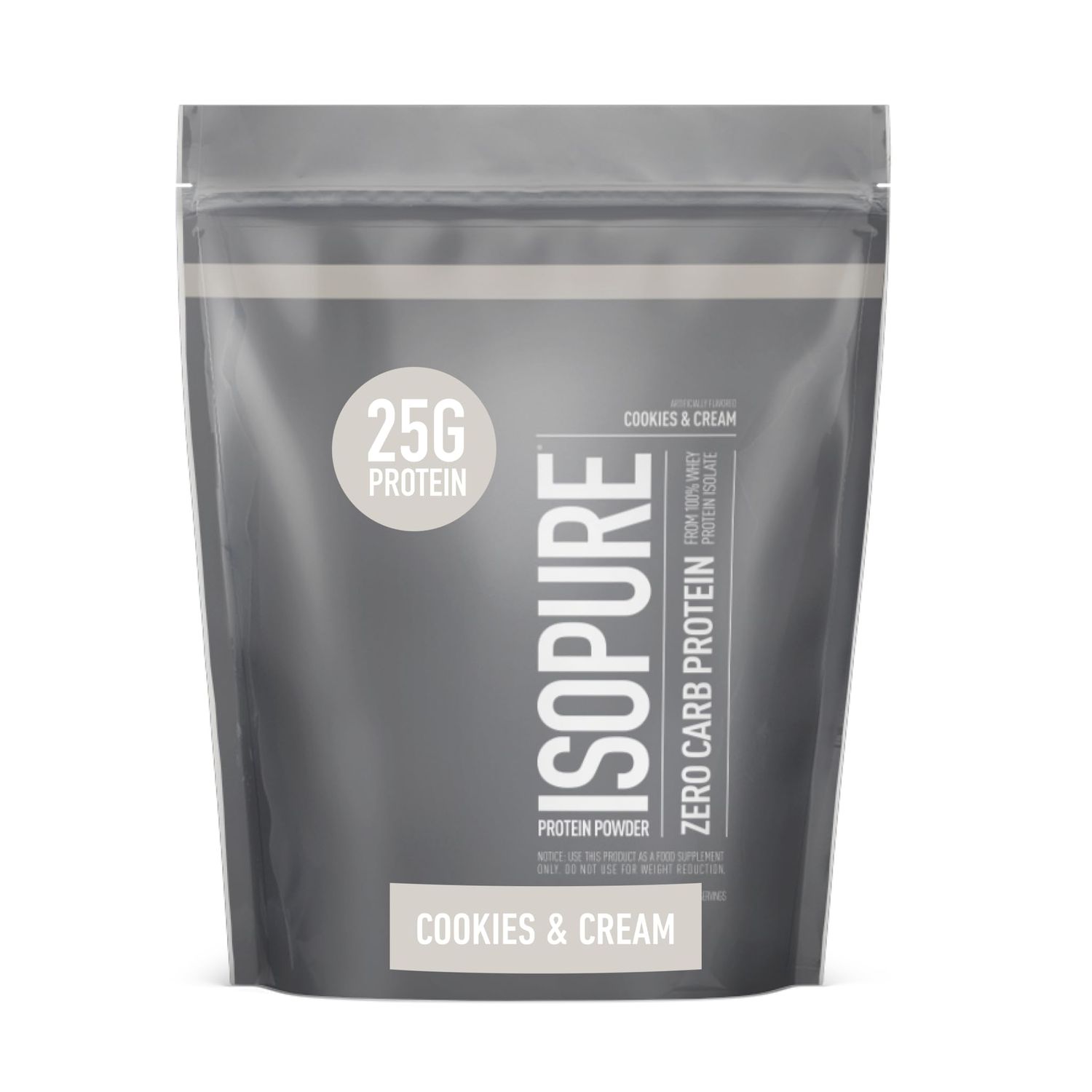 Isopure Protein Powder, Zero Carb Whey Isolate, Gluten Free, Lactose Free, 25g Protein, Keto Friendly, Cookies &amp; Cream, 15 Servings, 1 Pound (Packaging May Vary)