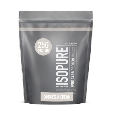 Isopure Protein Powder, Zero Carb Whey Isolate, Gluten Free, Lactose Free, 25g Protein, Keto Friendly, Cookies &amp; Cream, 15 Servings, 1 Pound (Packaging May Vary)
