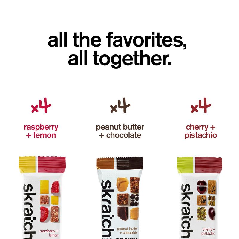 SKRATCH LABS Energy Bar | Variety Pack (12 pack) | Plant Based Healthy Snack | Low Sugar, Plant Protein, Ancient Grains | non-gmo, gluten free, soy free, vegan, kosher