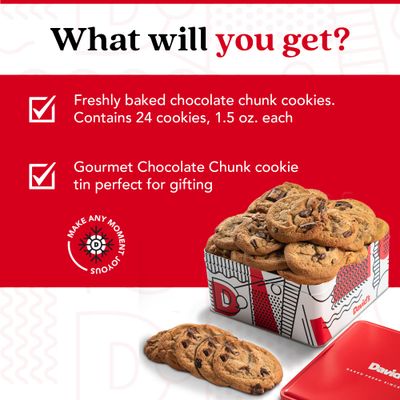 David's Cookies 2lbs Chocolate Chunks Fresh Baked Cookies - Handmade and Gourmet Cookies - Delectable and Made with Premium Ingredients - Cookie Gift Basket - Great Gift For All Occasions