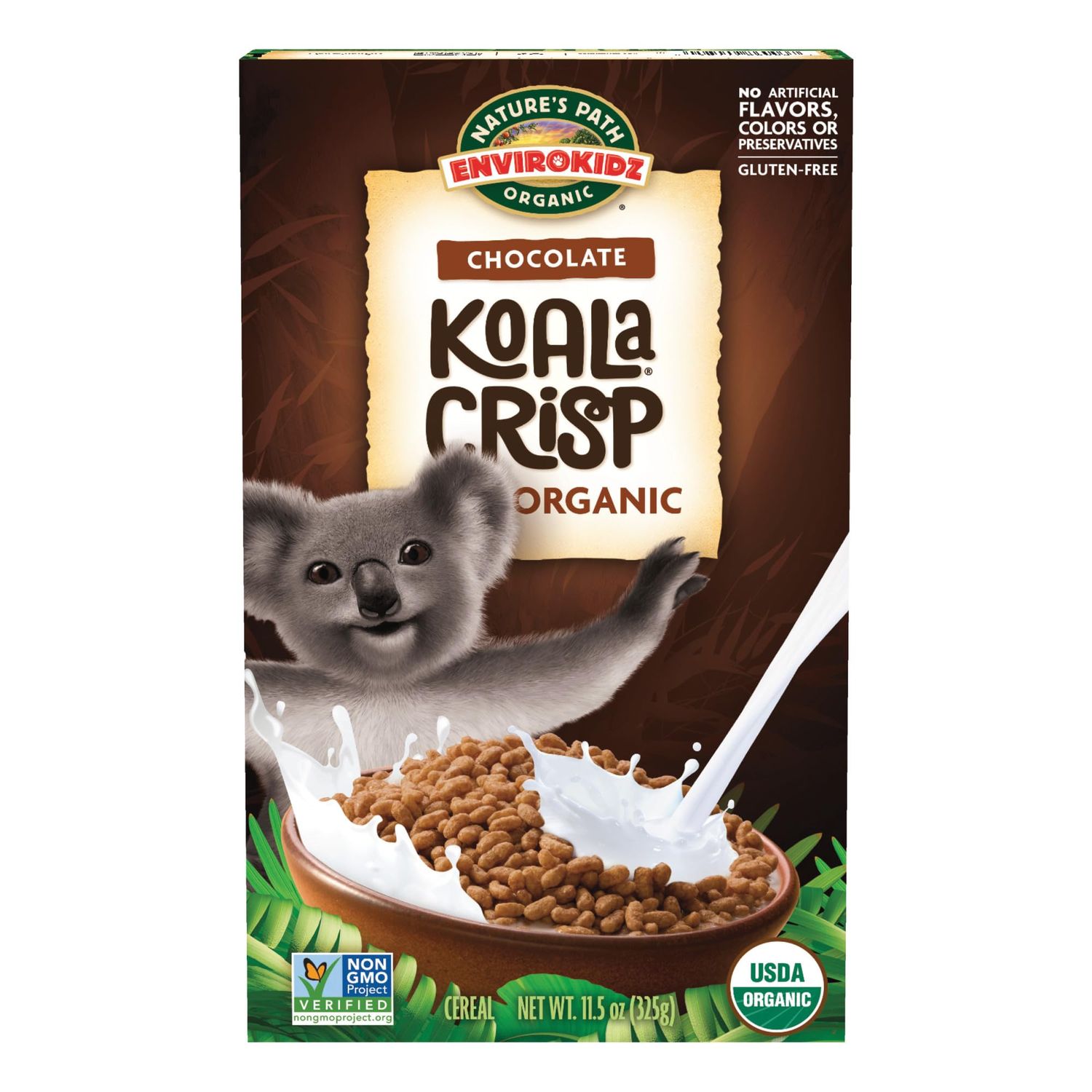 EnviroKidz Organic Koala Crisp Cereal, 11.5 oz (Pack of 1), Chocolate, Gluten Free, Non-GMO, Fair Trade, by Nature&#39;s Path