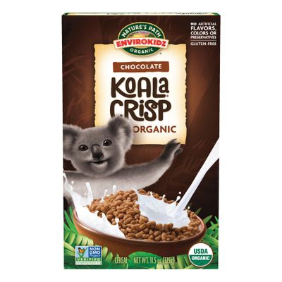 EnviroKidz Organic Koala Crisp Cereal, 11.5 oz (Pack of 1), Chocolate, Gluten Free, Non-GMO, Fair Trade, by Nature&#39;s Path
