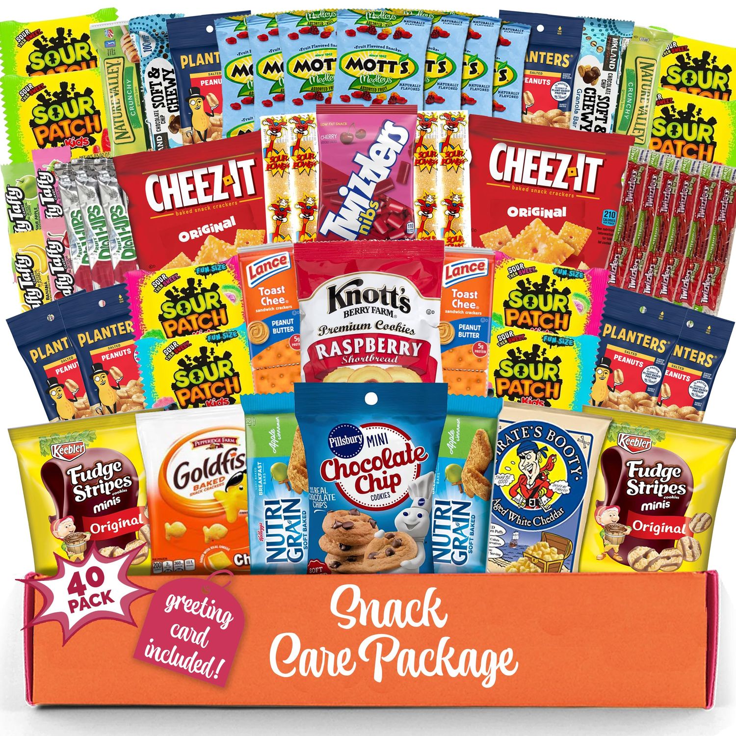 Snack Box Variety Pack 40 Count Candy Gift Basket  College Student Care Package Prime Food Arrangement Chips Cookies Bars  Easter Birthday Treat for Women Men Adults Teens Kids