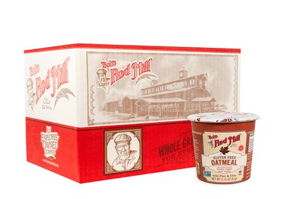 Bob&#39;s Red Mill GF Oatmeal Cup, Maple &amp; Brown Sugar, 2.15 Ounce Cup (Pack of 12), Gluten Free, Non-GMO, Whole Grain, Kosher