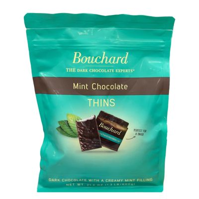 Dark Chocolate Mint Thins, Individually wrapped &amp; Dark European Chocolate (72% Cacao) 21.2 OZ (600g)