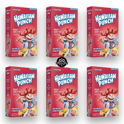 Hawaiian Punch Sugar-Free Juicy Red Powdered Drink Mix 6 Count of 8 packets each for Total 48 Sticks bundle packaged by D&#39;Elite Box
