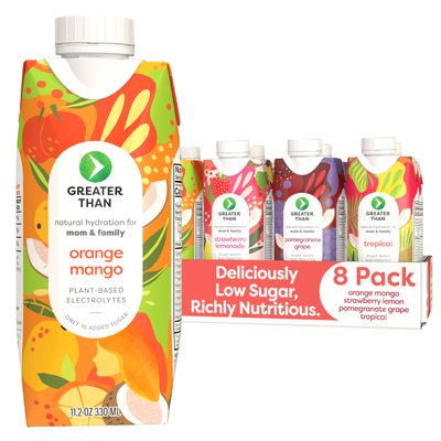 Greater Than Lactation Supplement Support, Coconut Water, Vitamins &amp; Electrolyte Drink for Breastfeeding, Breast Milk &amp; Immune Support, Lactation Cookies Alt, Gluten Free, Low Sugar, 8 Variety Pack