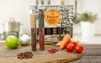 The Pepper Trade Gourmet Peppercorn Blend Collection, 8 Pack Gift Set | Sampler Spice Gift Set, Use in Grinders