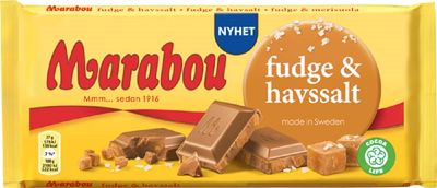 Marabou Fudge &amp; Havssalt - Fudge &amp; Seasalt - Original - Swedish - Milk Chocolate - Bar - 185 g