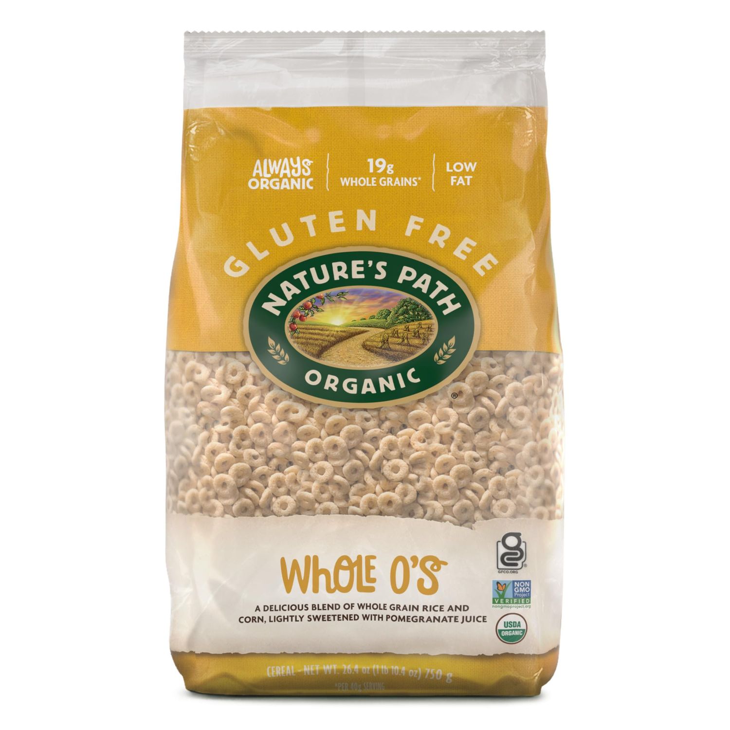 Nature&#39;s Path Organic Whole O&#39;S Cereal, 26.4 oz (Pack of 1), Gluten Free, Earth Friendly Packaging