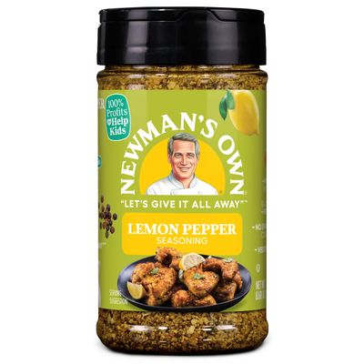 Newman&#39;s Own Lemon Pepper Seasoning; Great Zesty Flavor; Perfect Spices for Cooking Wings; No MSG, Gluten Free; Kosher; 8.68 Oz. Bottle