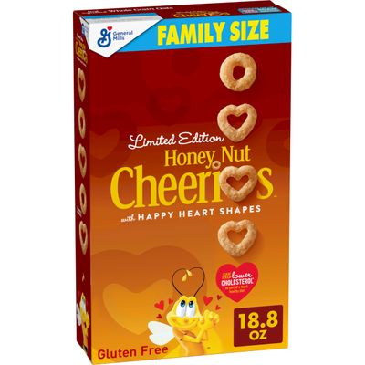 Honey Nut Cheerios Heart Healthy Breakfast Cereal, Gluten Free Cereal With Whole Grain Oats, Family Size, 18.8oz