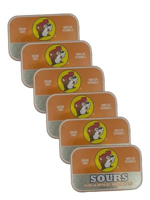 Buc-ee&#39;s Gluten Free &amp; Sugar Free Mints (Orange Sours, 6 Pack)