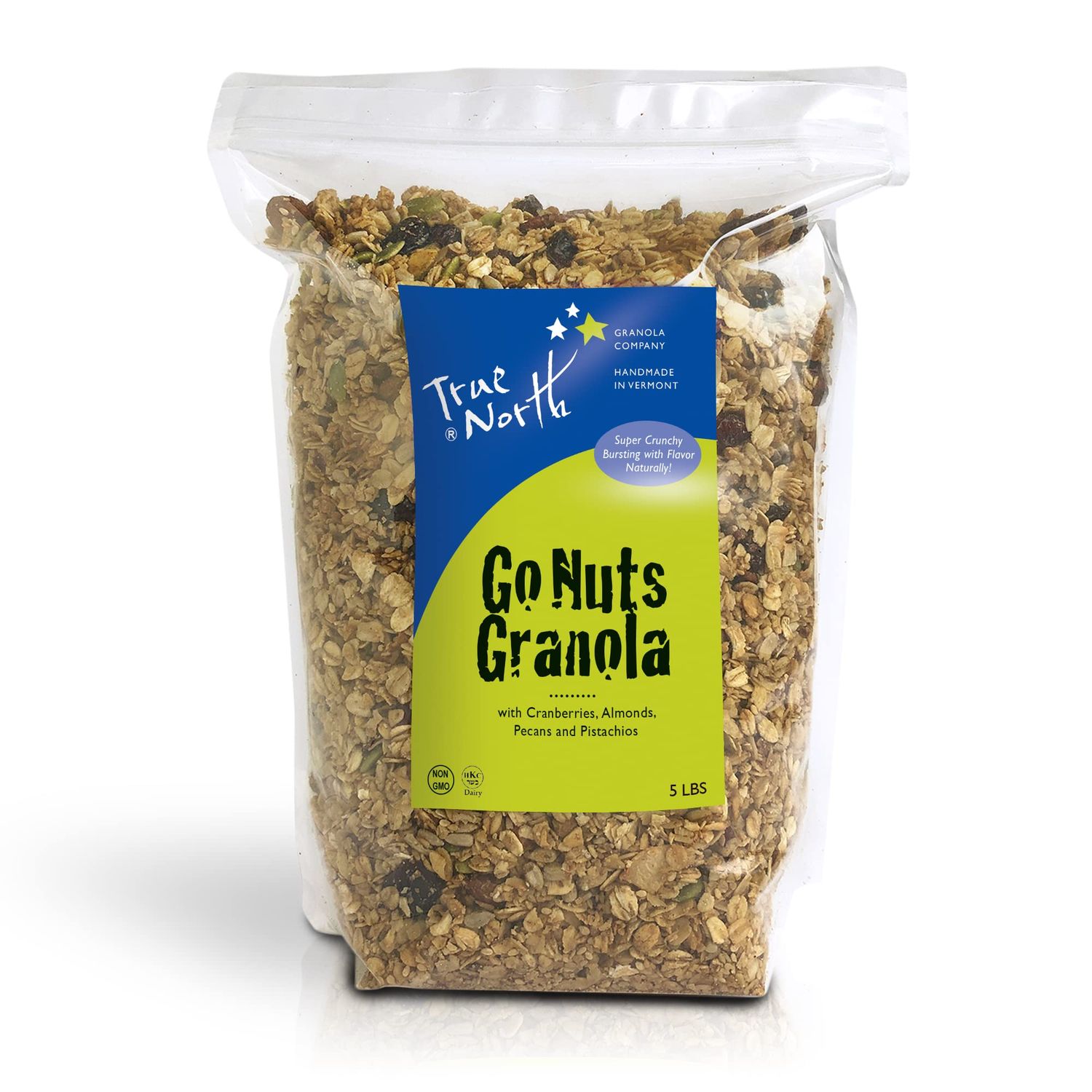 True North Granola - Go Nuts Granola with Dried Cranberries, Almonds, Coconut, Pecans and Pistachios, All Natural and Non-GMO, Bulk Bag, 5 lb.