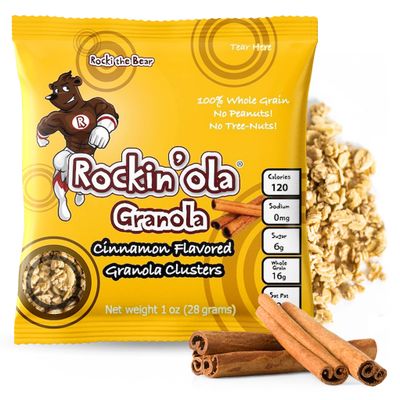 Rockin&#39;Ola Granola Clusters, Quick Breakfast Snack, Allergen Free, No Artificial Flavors, Colors, or Preservatives (Cinnamon)