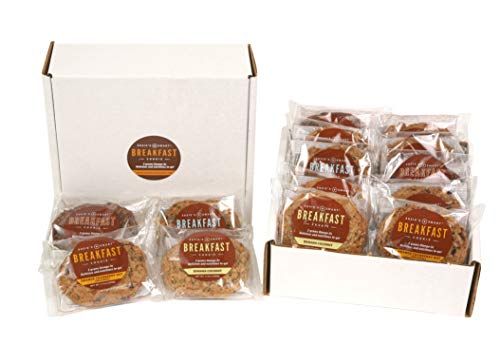 Susie&#39;s Smart Breakfast Cookie Mixed Box of 12 Breakfast Cookies, (3) Orange, Cranberry Nut; (3) Gingered Apple; (3) Banana Coconut; (3) Cocoa, 3.5 Ounce