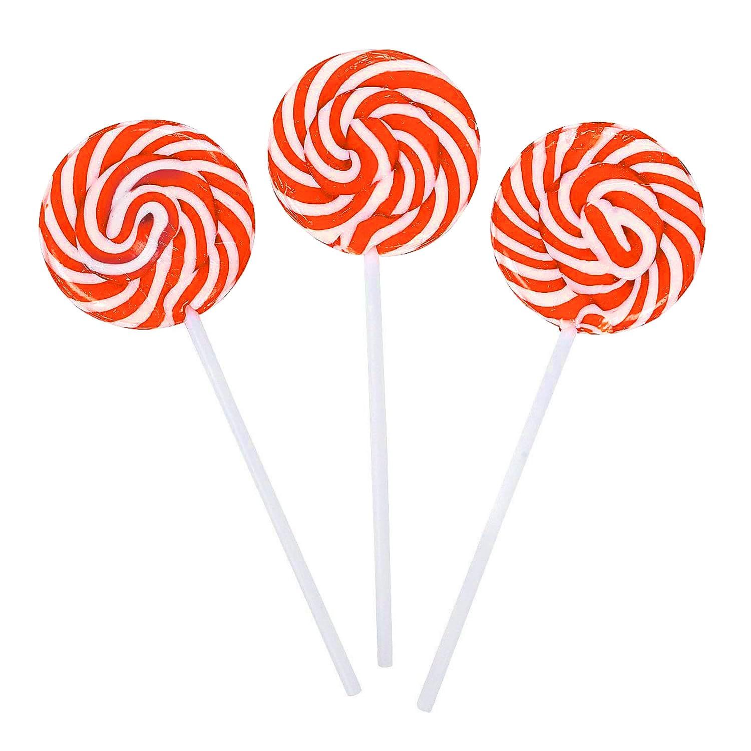 Red Swirl Lollipops - 24 Candy Suckers Individually Wrapped Bulk - 2 inch Pops - Great for Candy Buffet - Wedding - Graduation - Carnival - Christmas - Dr Seuss Candy Birthday Party Favors