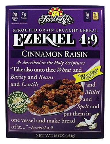 Food For Life Baking Co. Cereal - Organic - Ezekiel 4-9 - Sprouted Whole Grain - Cinnamon Raisin - 16 oz - case of 6