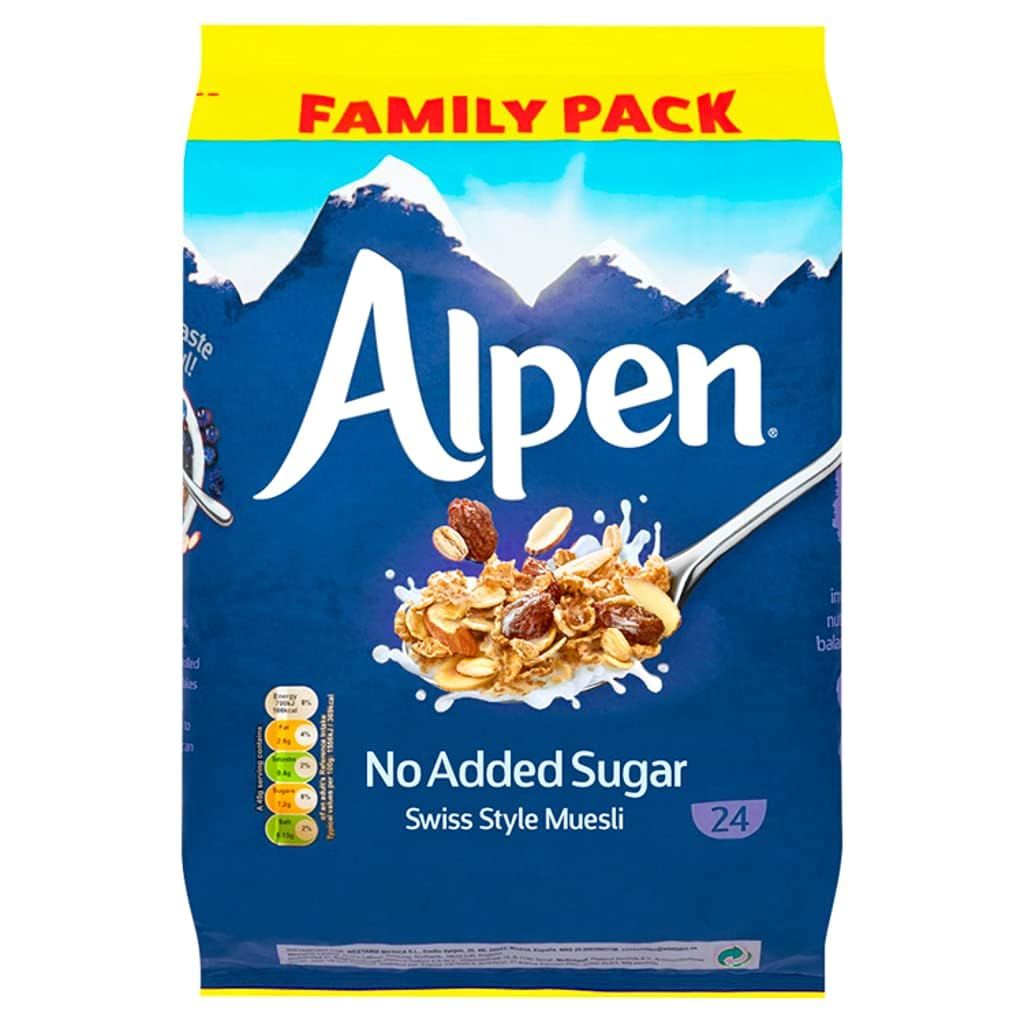 Alpen No Added Sugar Swiss Style Muesli Wholegrain Oat Wheat Breakfast - 1.1kg