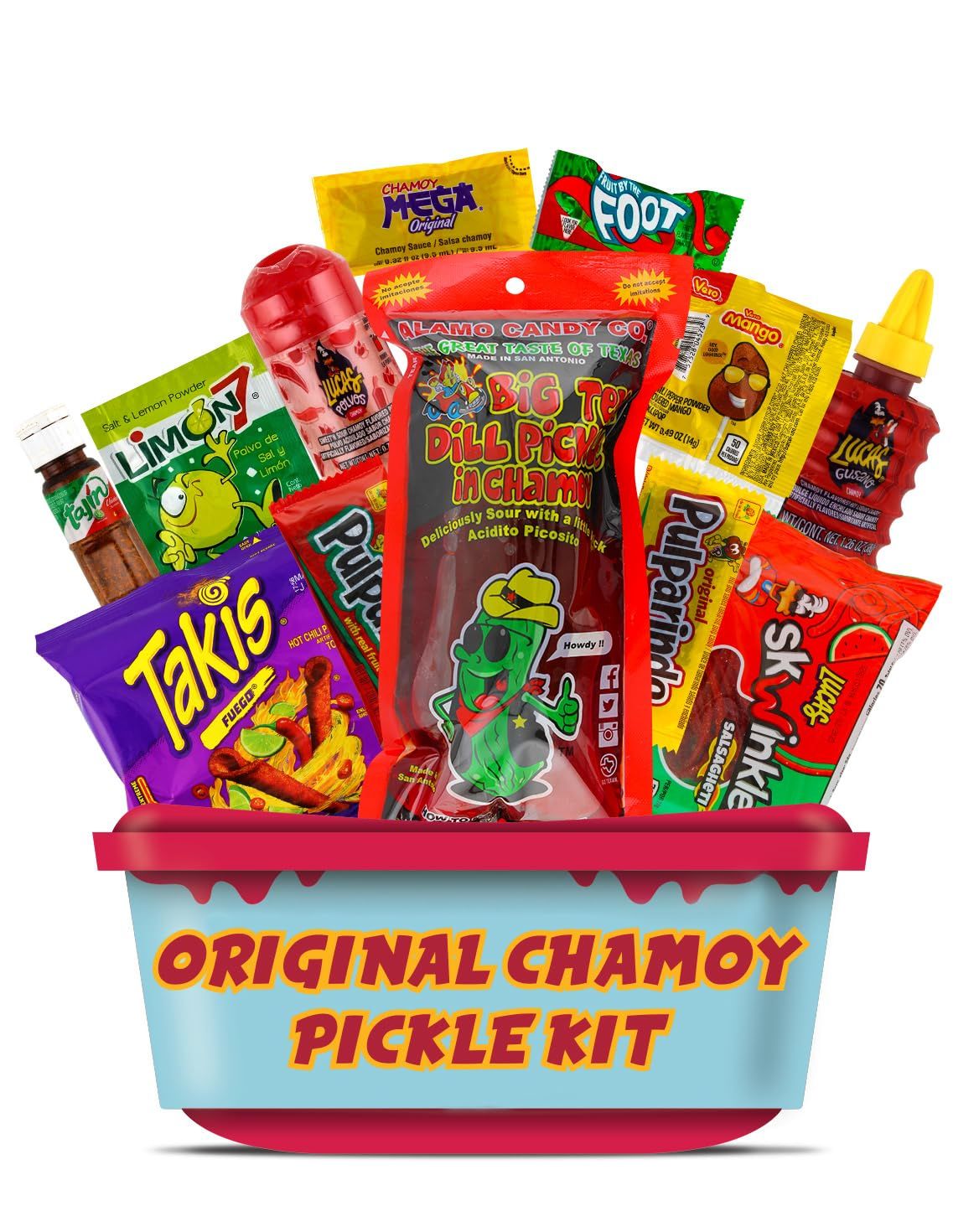 Original Chamoy Pickle Kit, Ready to Make the Famous TikTok Trend, Includes Alamo Dill Pickle, Baby Lucas, Lucas Gusano, Skwinkles Salsaghetti, Tajin &amp; Pulparindo by LookOn