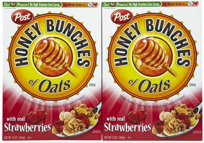Post Honey Bunches of Oats with Real Strawberries, 13 Oz. Box (2 Pack)