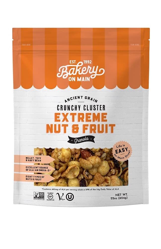 Bakery On Main Gluten-Free Granola + Ancient Grains, Vegan &amp; Non GMO - Extreme Nut &amp; Fruit, 22 Ounce 107615 1.37 Pound (Pack of 1)
