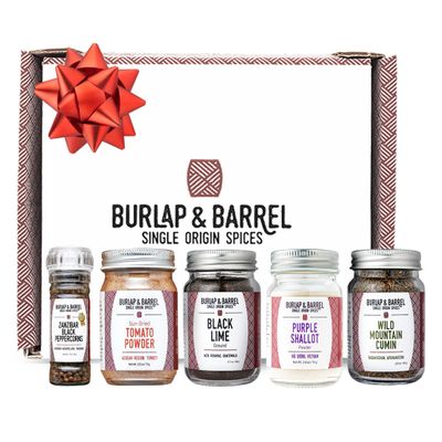 Burlap &amp; Barrel BBQ Rub &amp; Seasoning Gift Set - 5 Jars of Single Origin Spices Including Zanzibar Black Peppercorns - As seen on Shark Tank! - Meat Seasoning, Grill Seasoning - Gift for Mom