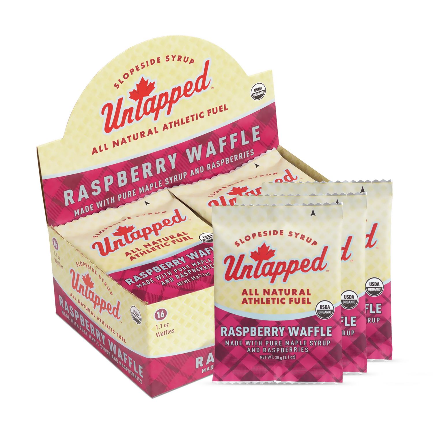 UnTapped Organic Raspberry Waffle Box of 16