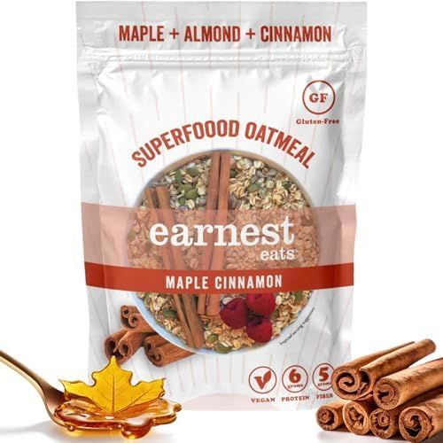 Earnest Eats Superfood Maple Almond Cinnamon Oatmeal, Sugar Free, Vegan, Gluten Free -3 Pack