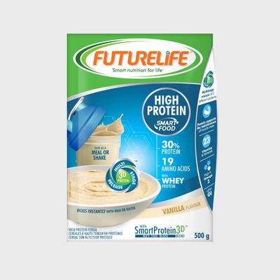 Future Life FUTURELIFE Smart Food - High Protein | 500g/17.6oz | 30g in Protein | Gluten Free | Keto Friendly | 19 Vitamins &amp; Minerals | High in Fiber | Low GI | High in Omega 3 | (Vanilla, 1)