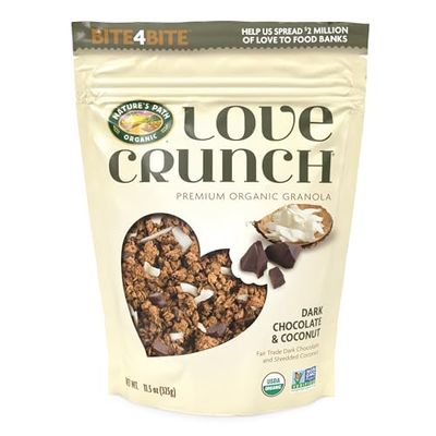 Love Crunch Organic Dark Chocolate &amp; Coconut Granola, 11.5 oz (Pack of 1), Non-GMO, Fair Trade, by Nature&#39;s Path