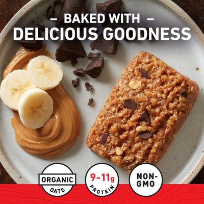 Clif Bar - Peanut Butter Banana with Dark Chocolate Flavor - Made with Organic Oats - 10g Protein - Non-GMO - Plant Based - Energy Bars - 2.4 oz. (10 Pack)