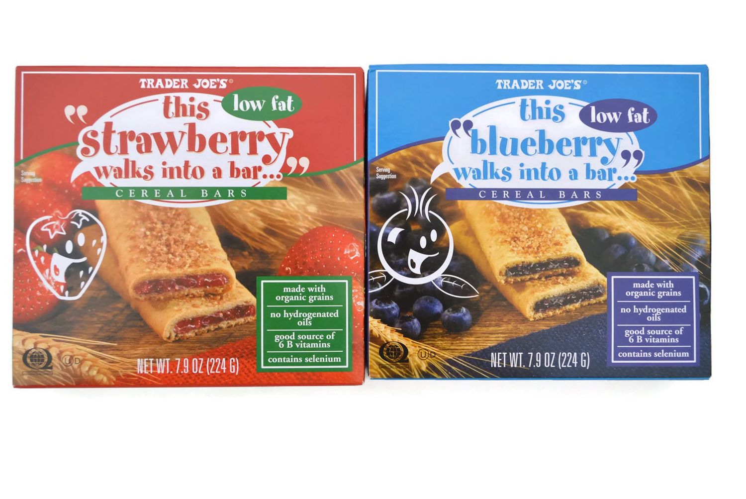 Trader Joe&#39;s Walks Into a Bar Cereal Bar Bundle - 2 Items: (1) 6 Bar Box of Strawberry and (1) 6 Bar Box of Blueberry (12 Bars Total)